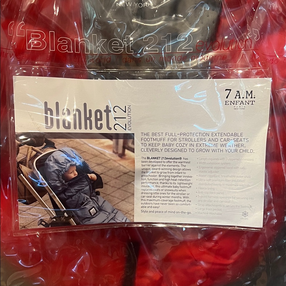 NEW 7 A.M. 212 Evolution Red Stroller blanket - Picture 2 of 11